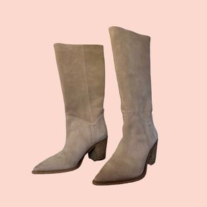 Sam Edelman Leahla Slouchy Oatmeal Suede Boots
